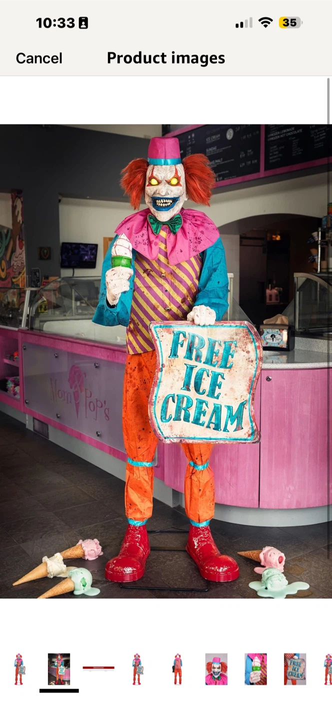 Neon the clown animatronic free ice cream