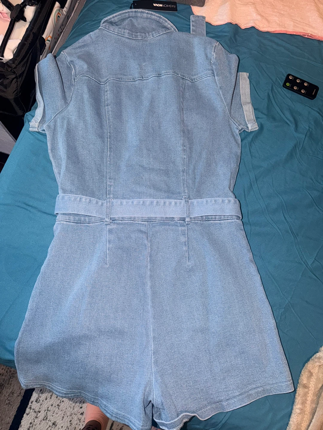 Fashion Nova Bianca Denim Short Romper L - photo 4