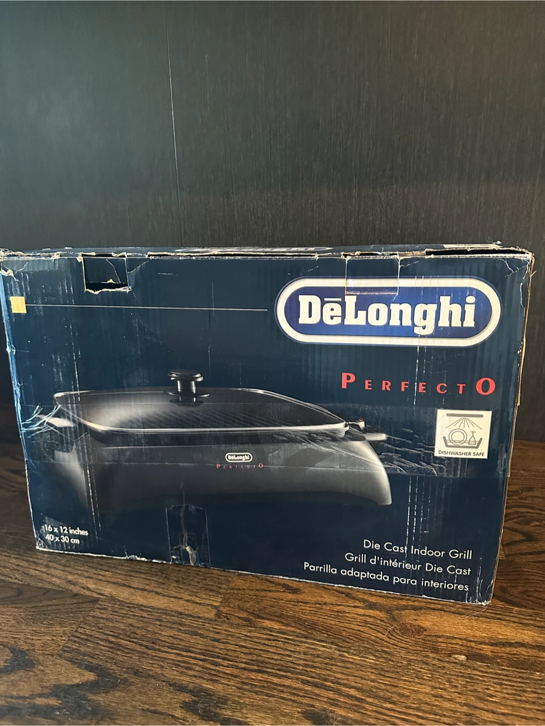 DeLonghi Perfecto Indoor Electric Grill with lid