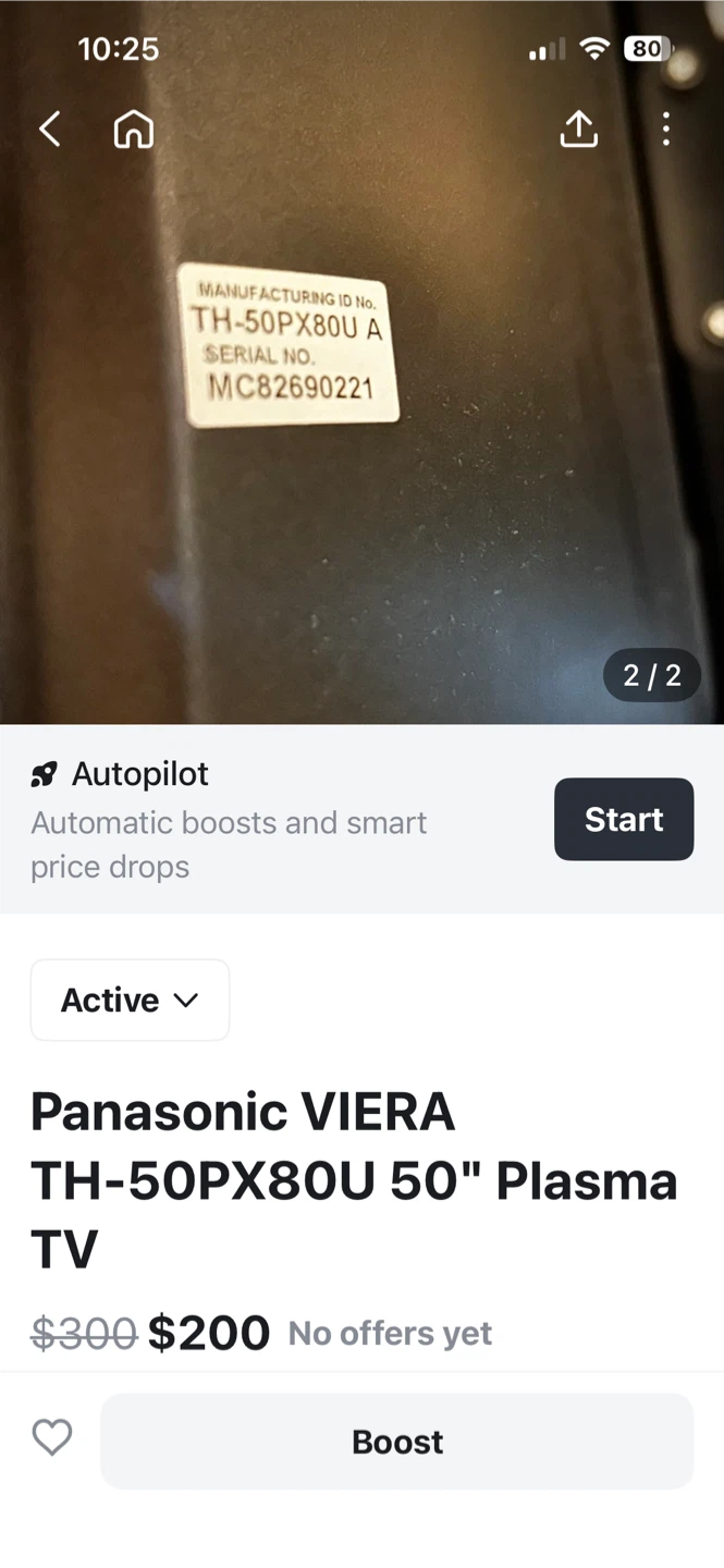 Panasonic VIERA TH-50PX80U 50" Plasma TV - photo 2