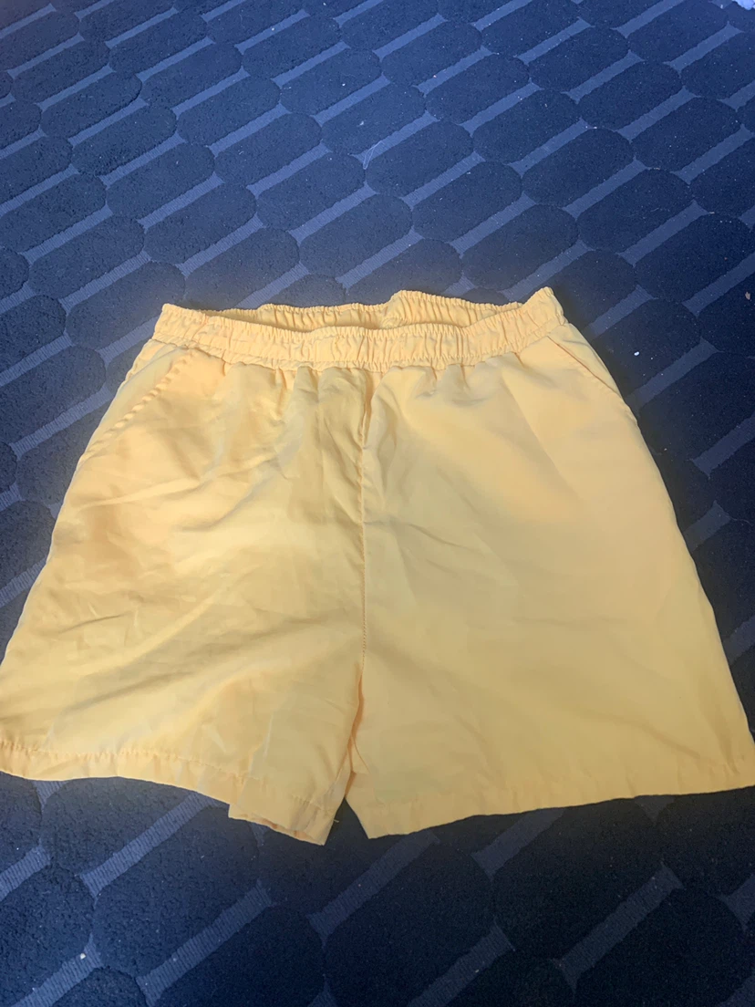 Yellow Elastic Waist Shorts