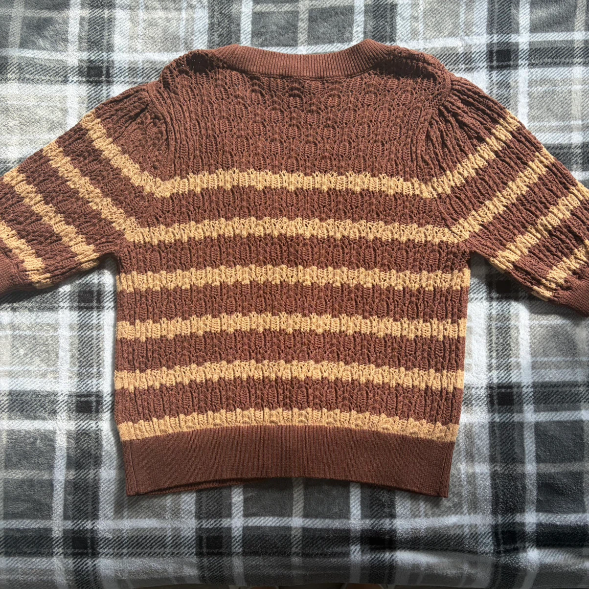 Ellen Tracy Brown Striped Cardigan - photo 2