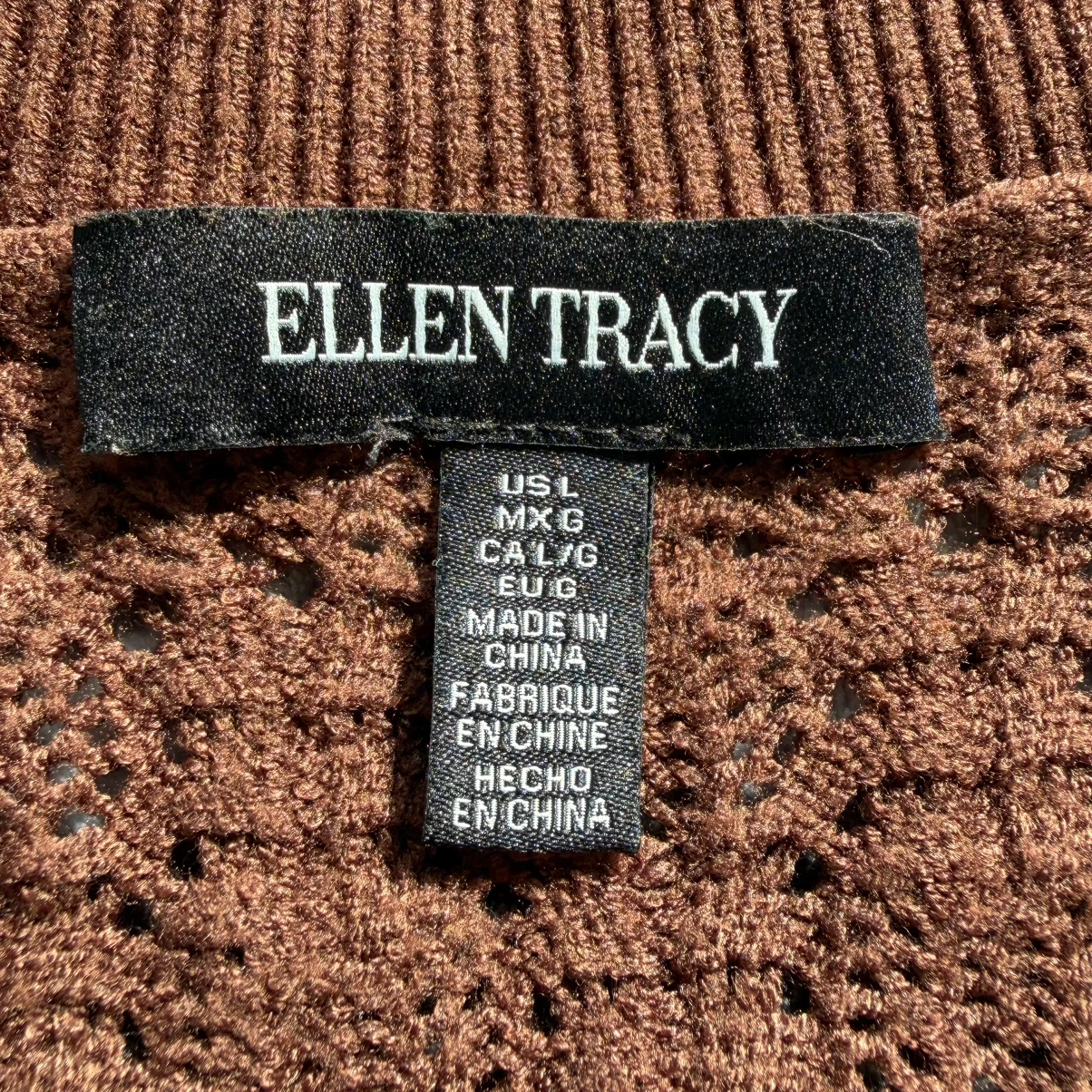 Ellen Tracy Brown Striped Cardigan - photo 3