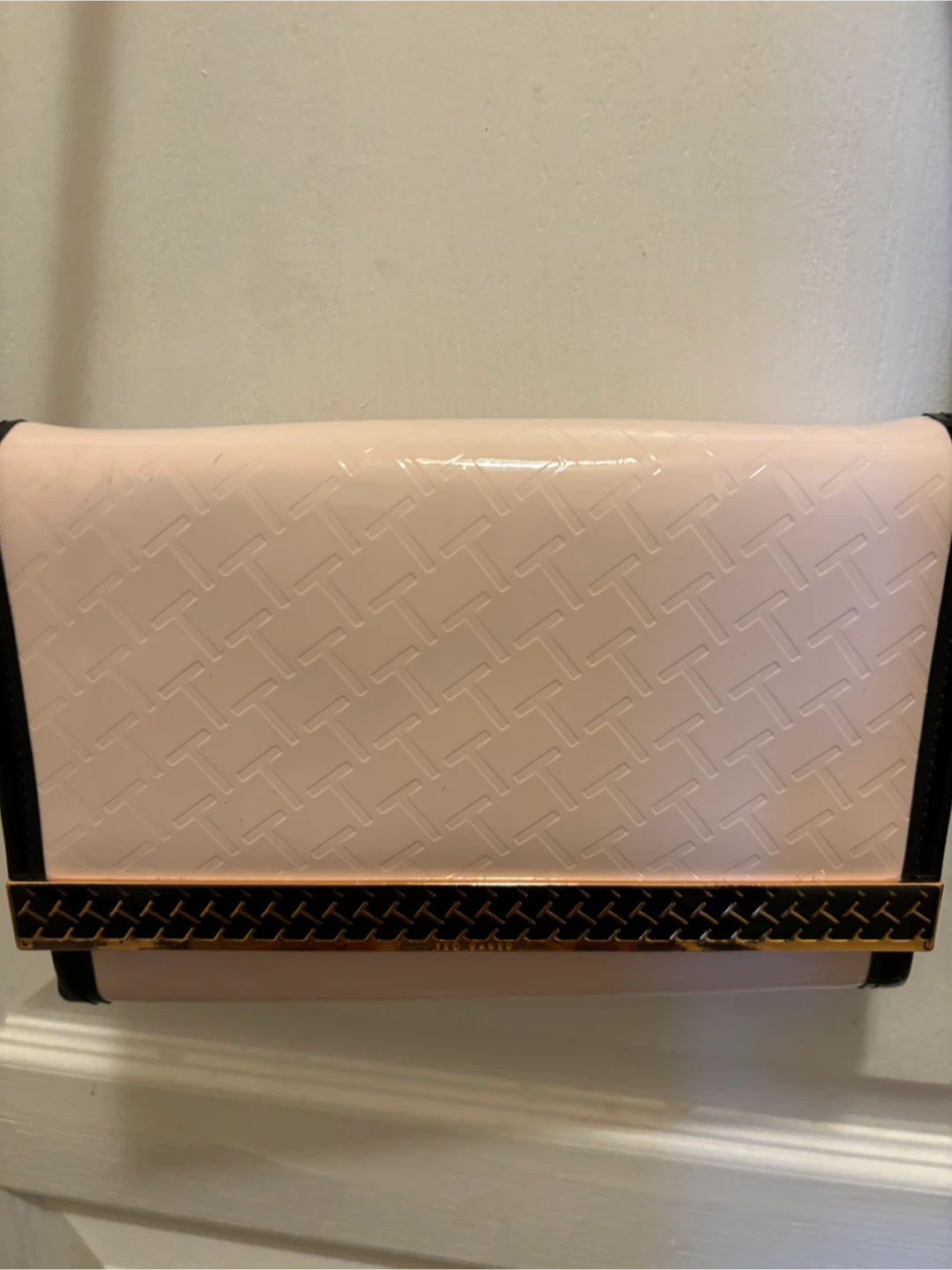 Ted Baker Pink Patent Leather Clutch Bag