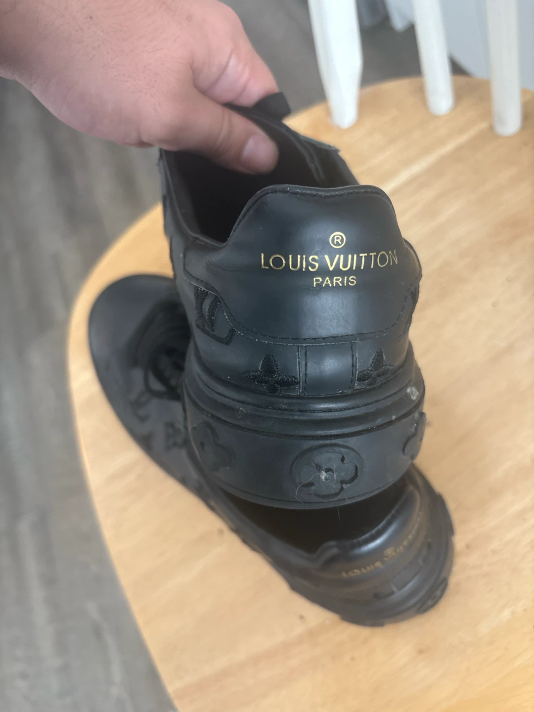 (Black) Louis Vuitton Leather Sneakers 8/10 condition! - photo 2