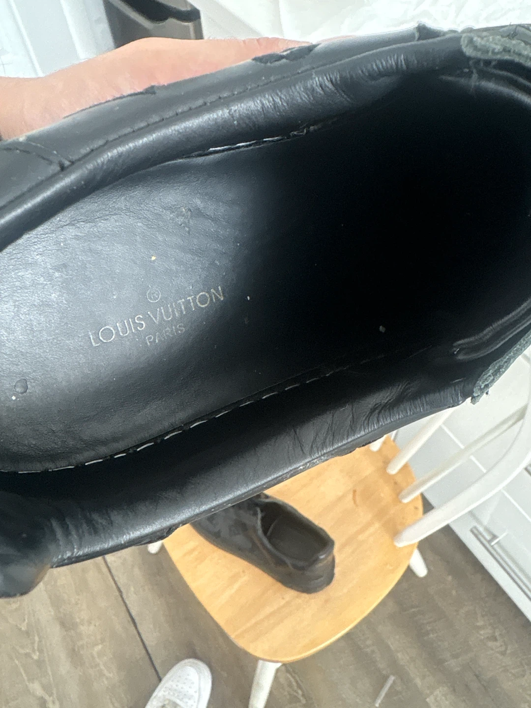 (Black) Louis Vuitton Leather Sneakers 8/10 condition! - photo 3