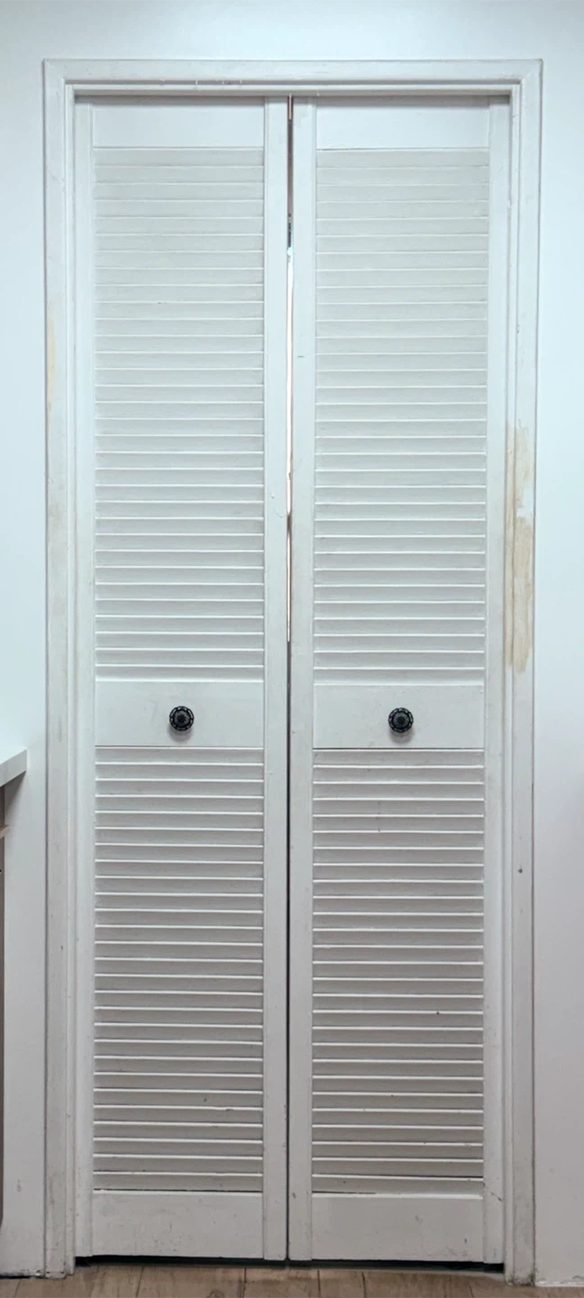 2 White Louvered Doors 15 x 80
