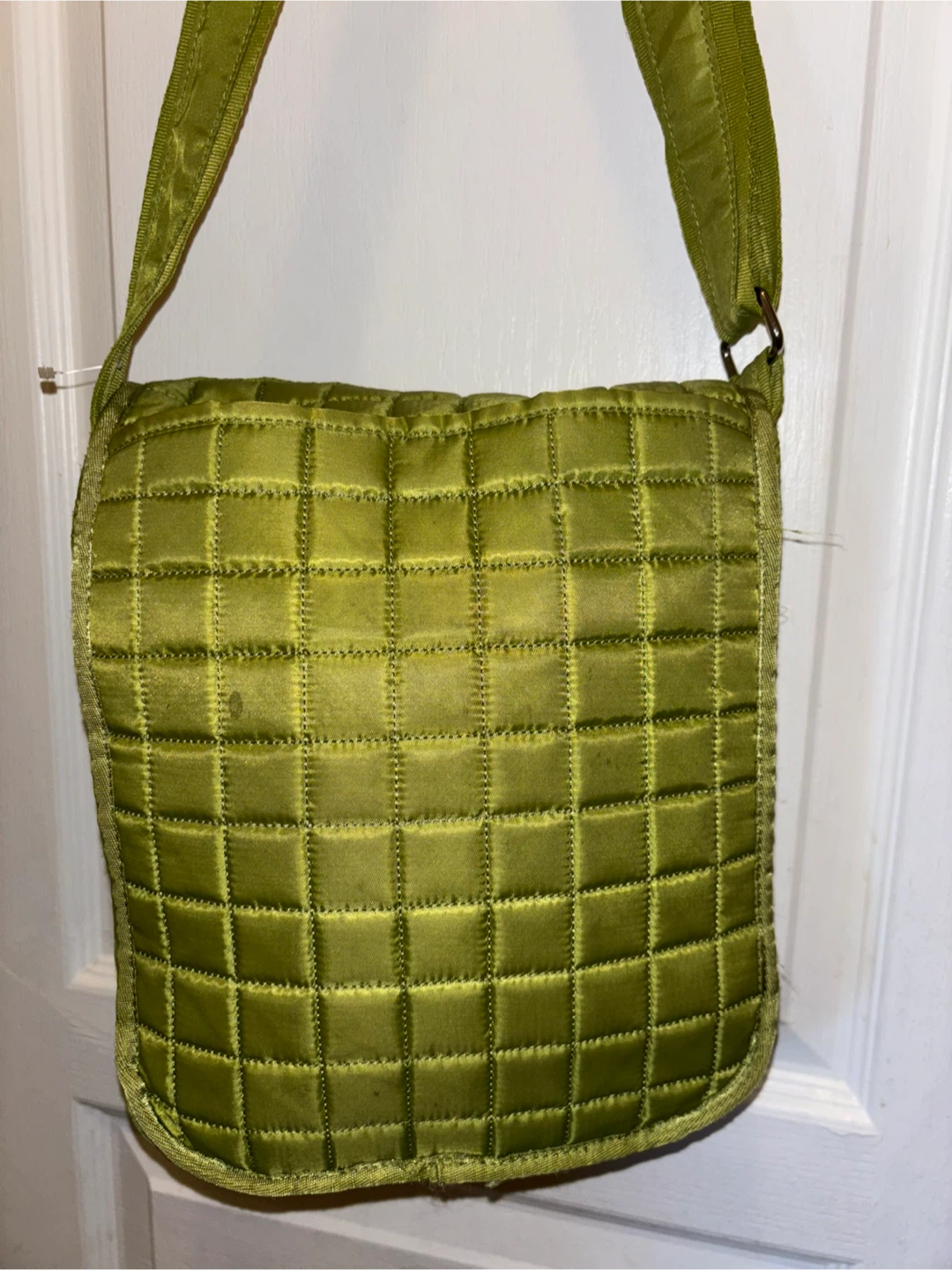 Lug Green Quilted Shoulder Bag