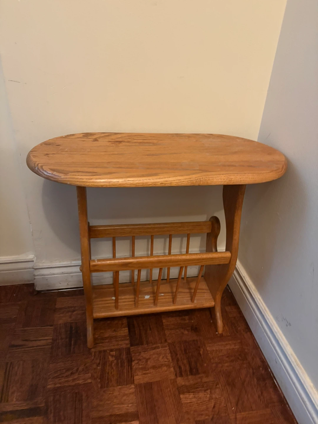 Wooden Magazine Rack Side Table