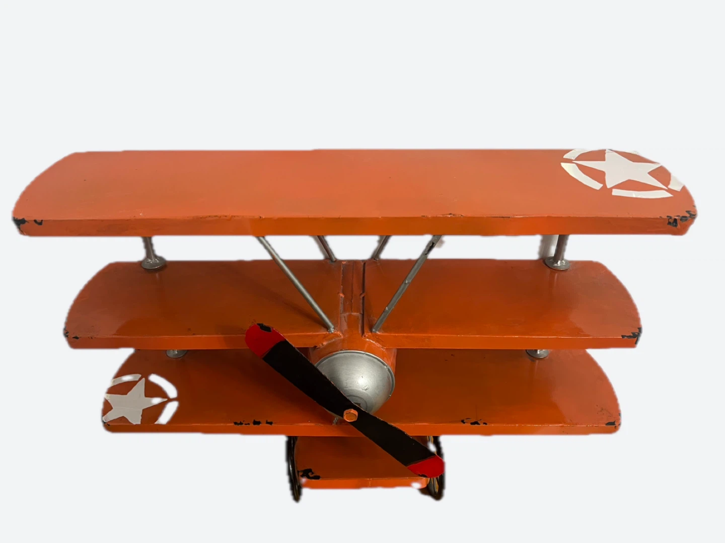 Orange Triplane Model Airplane
