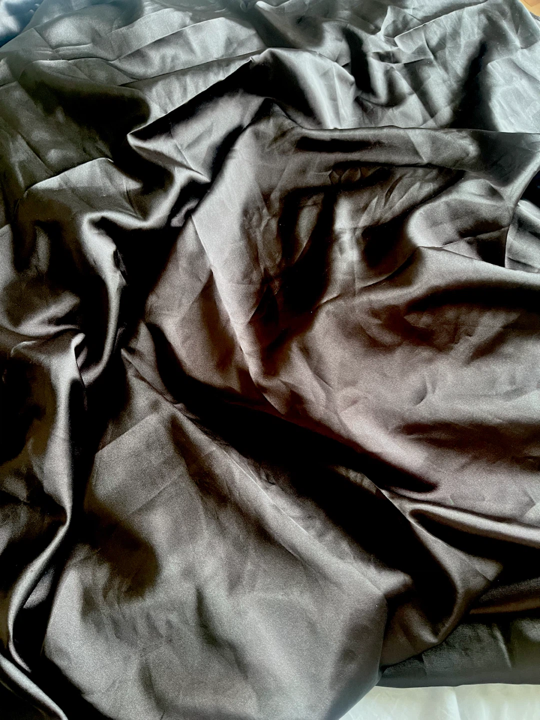 Black Satin Fabric, soft and silky - photo 2