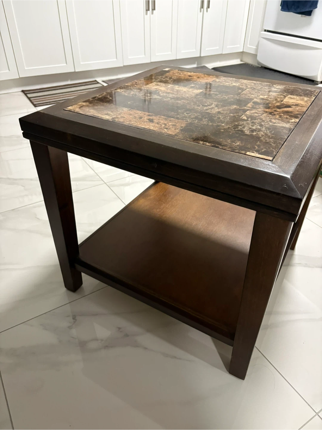 End Table with Faux Marble Top - photo 3
