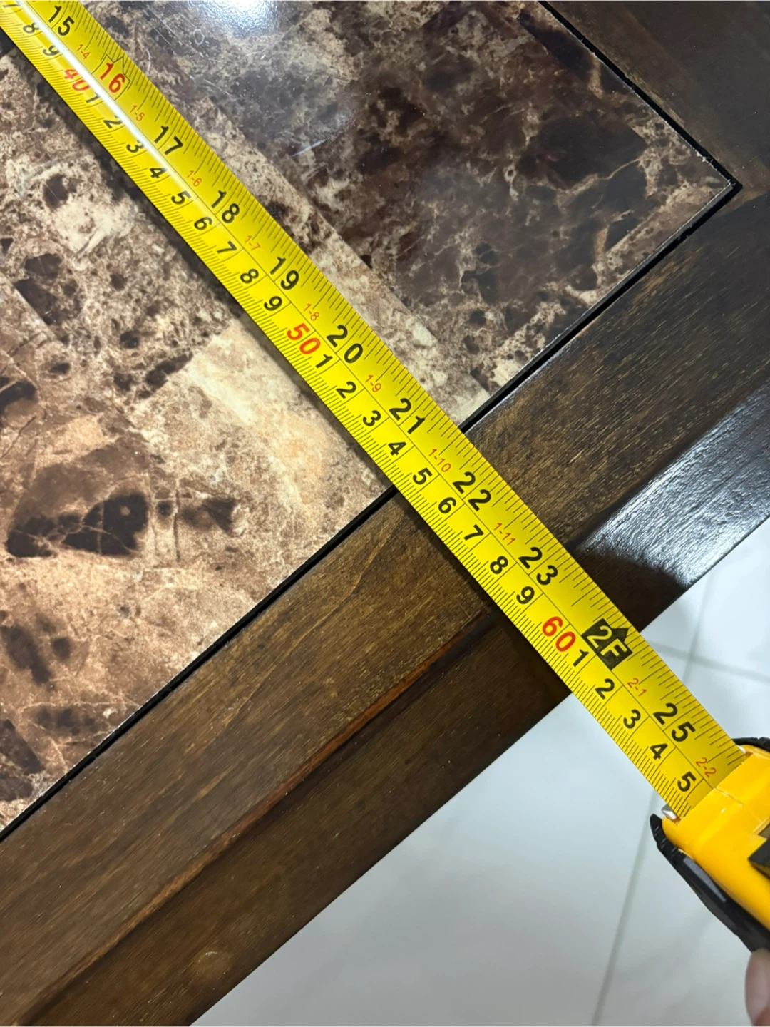 End Table with Faux Marble Top - photo 5