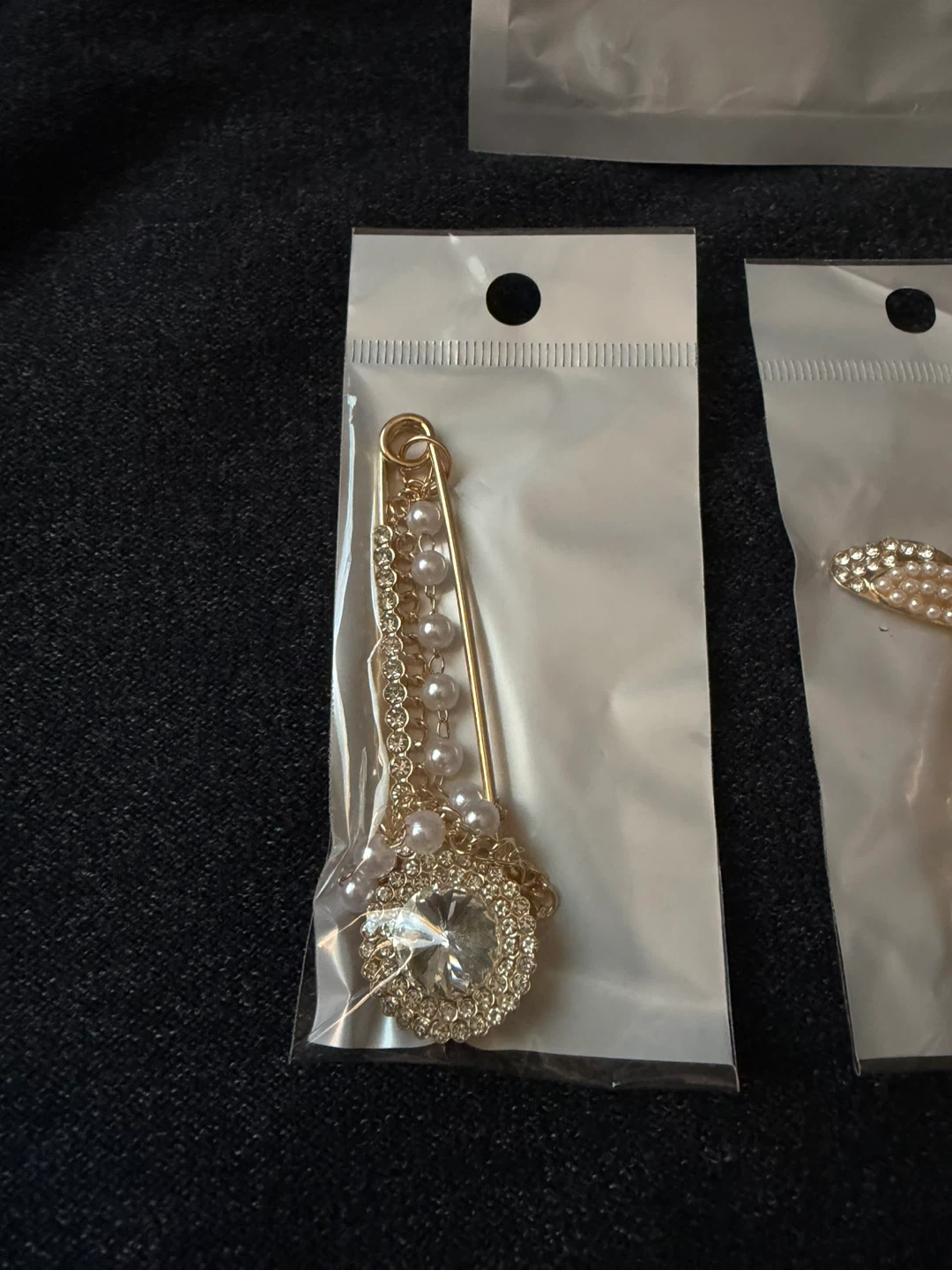 Decorative Hair Pins with Pearls and Rhinestones - photo 2