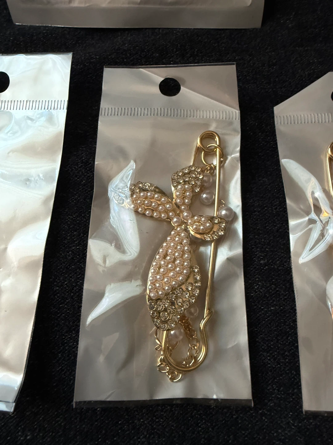 Decorative Hair Pins with Pearls and Rhinestones - photo 3