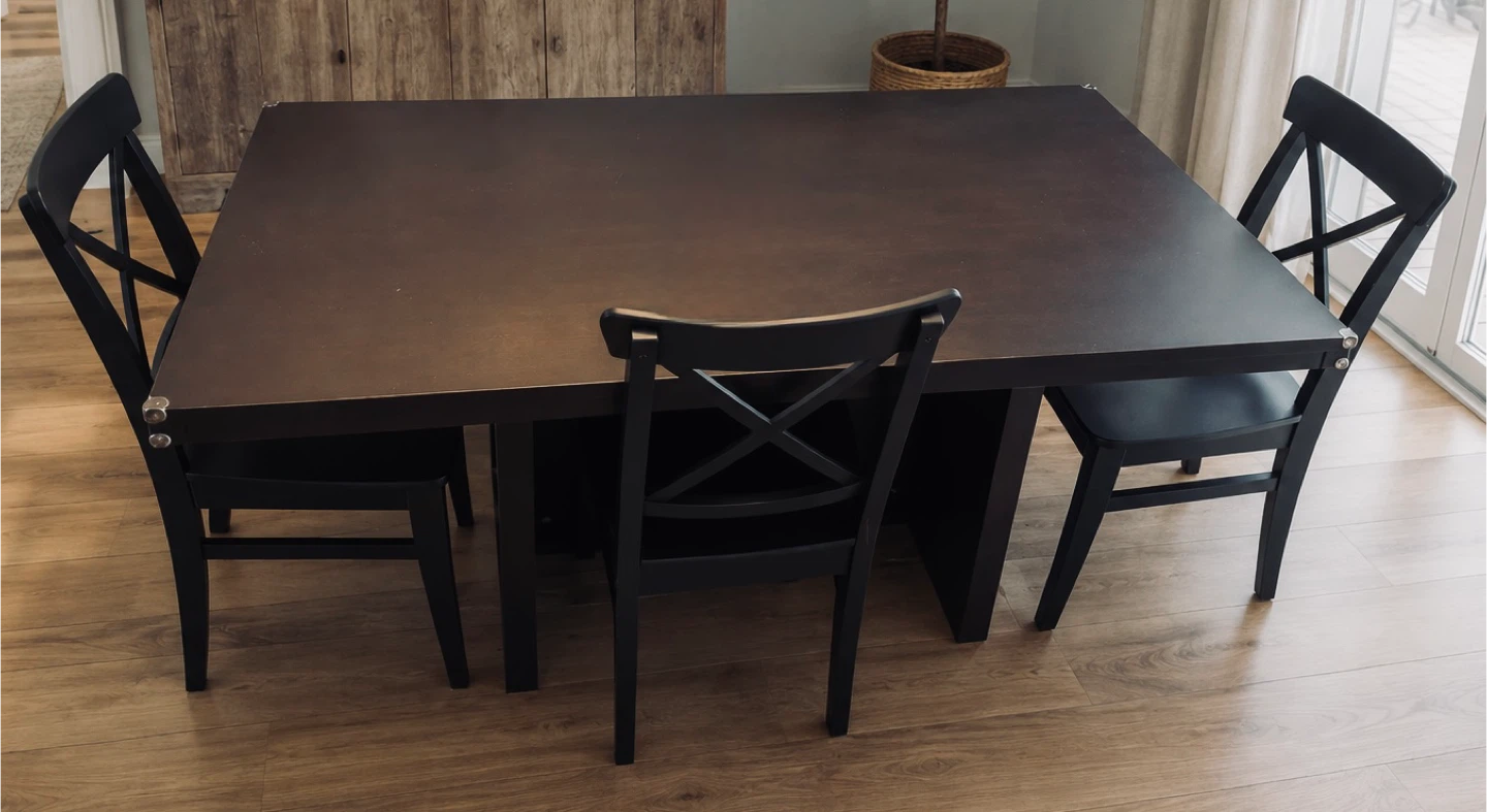 Black Dining Table and 3 Chairs