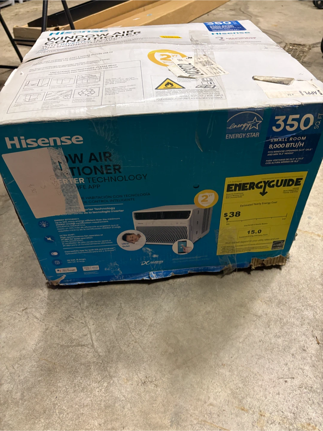 A/C Unit. Brand new in box. 8,000 BTU Hisense - photo 2