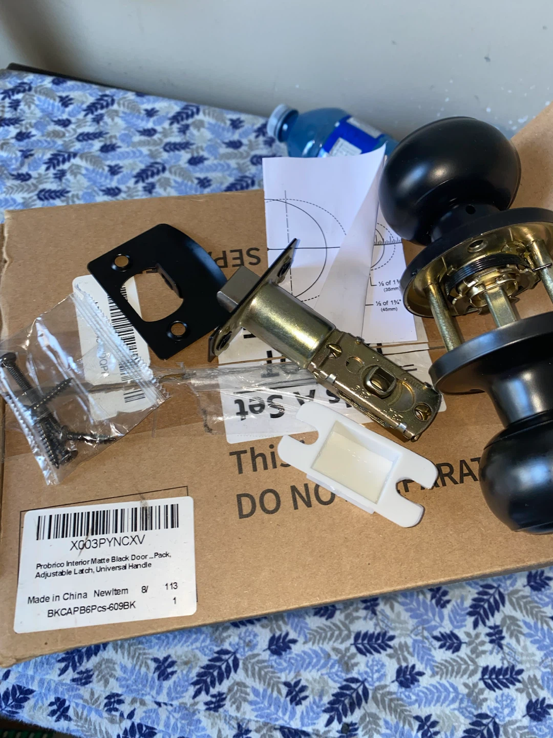 Probrico Interior Matte Black Door Lock Set - photo 2