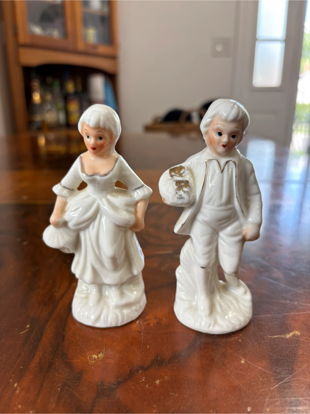 Vintage Lady Angela Ceramic Figurines - Lady & Gentleman Pair