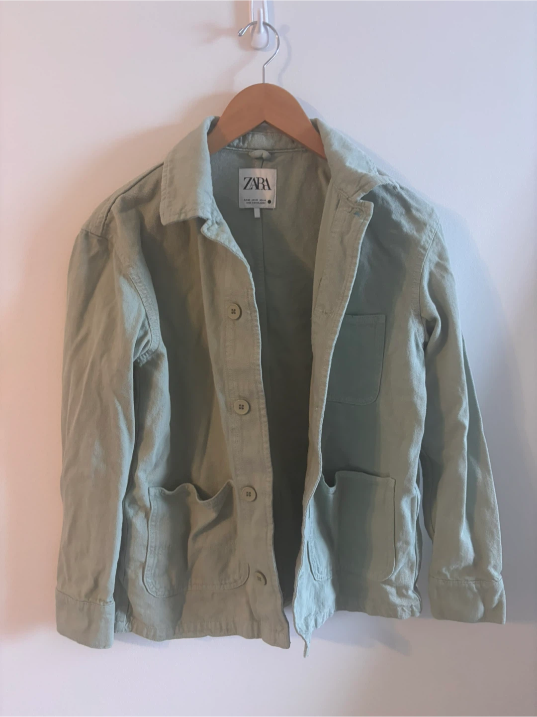 ZARA Light Green Utility Jacket XS
