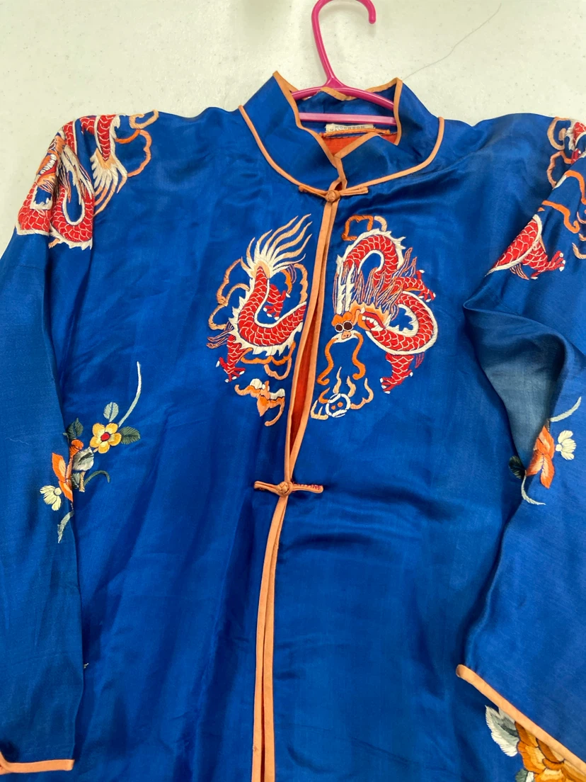 Blue Silk Dragon Embroidered Jacket - photo 4