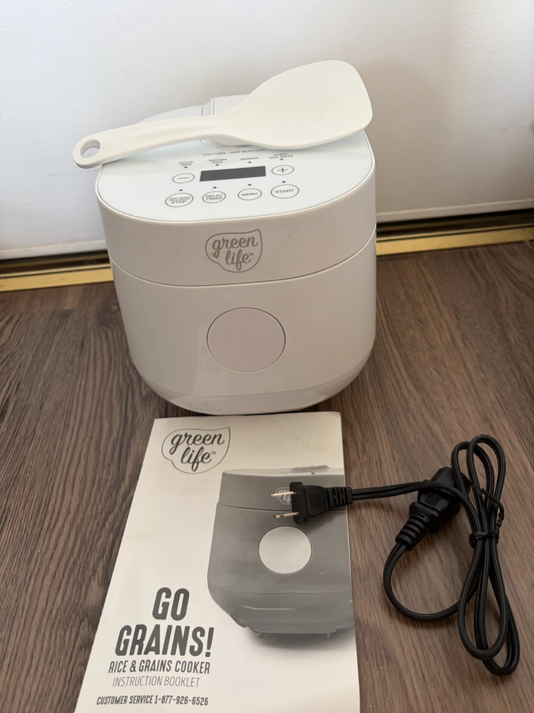 GreenLife "Go Grains!" Rice & Grains Cooker with Spoon & Manual