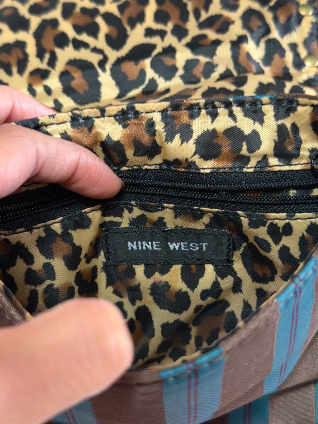 Vintage Nine West Striped Satchel Handbag - photo 2