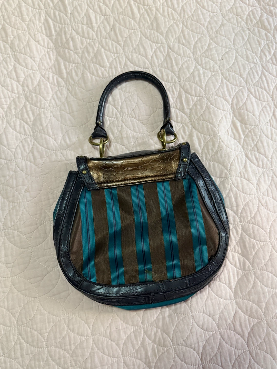 Vintage Nine West Striped Satchel Handbag - photo 3