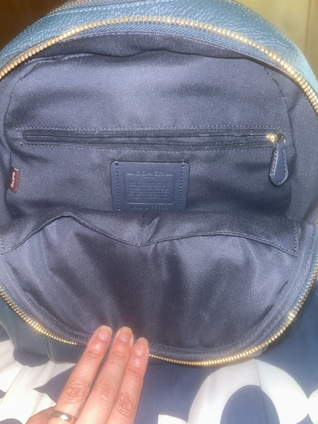 Coach Pebble Leather Backpack Teal - photo 2