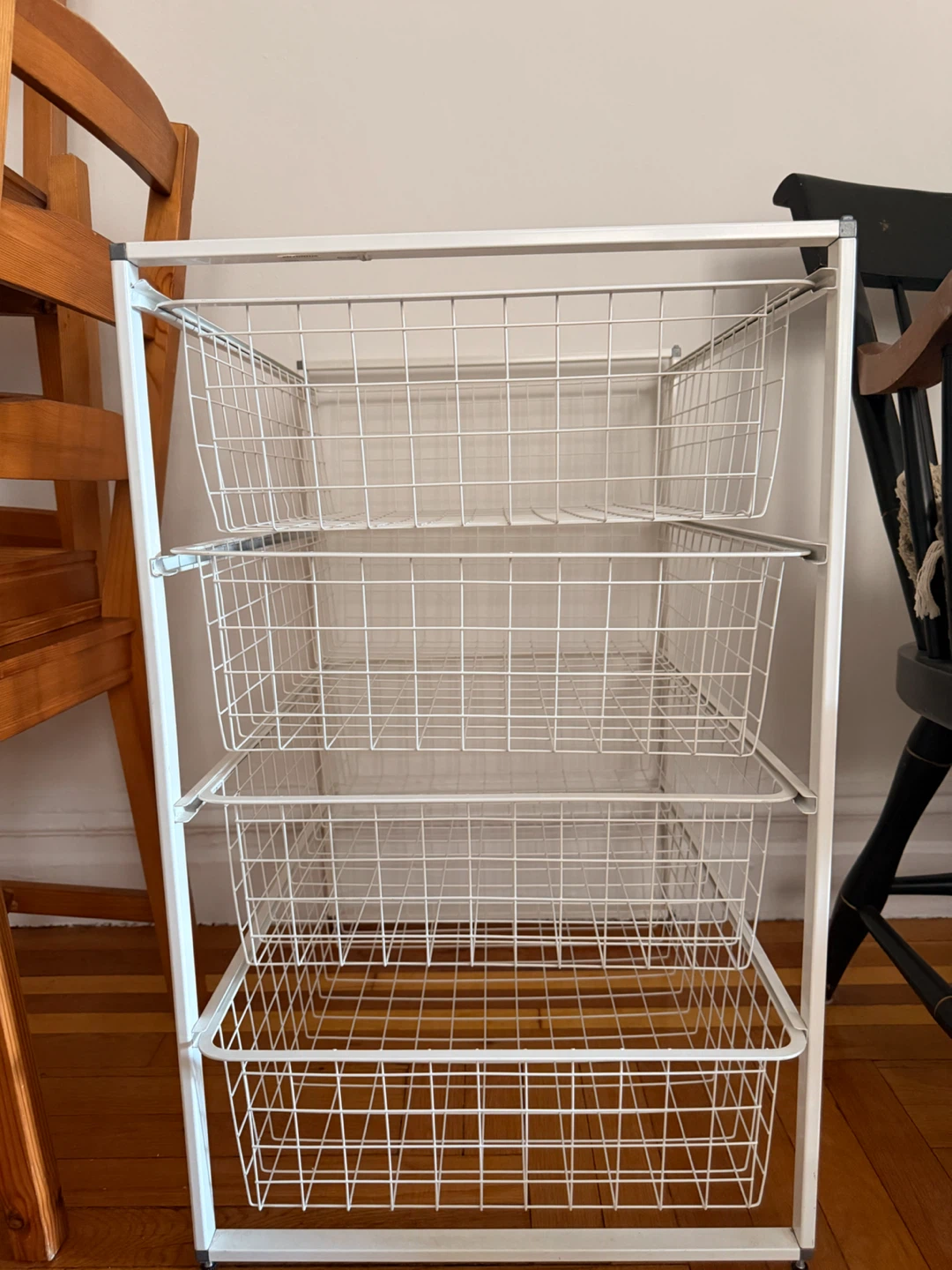 IKEA White 3-Tier Wire Basket Storage Unit - photo 2