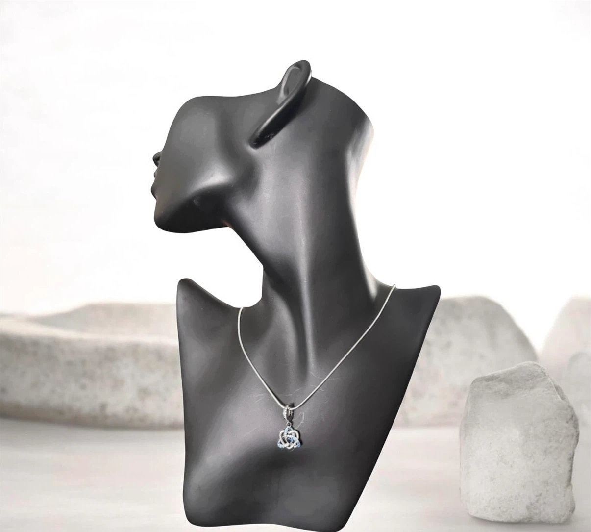Celtic Knot Pendant Necklace with Blue Stones - photo 2