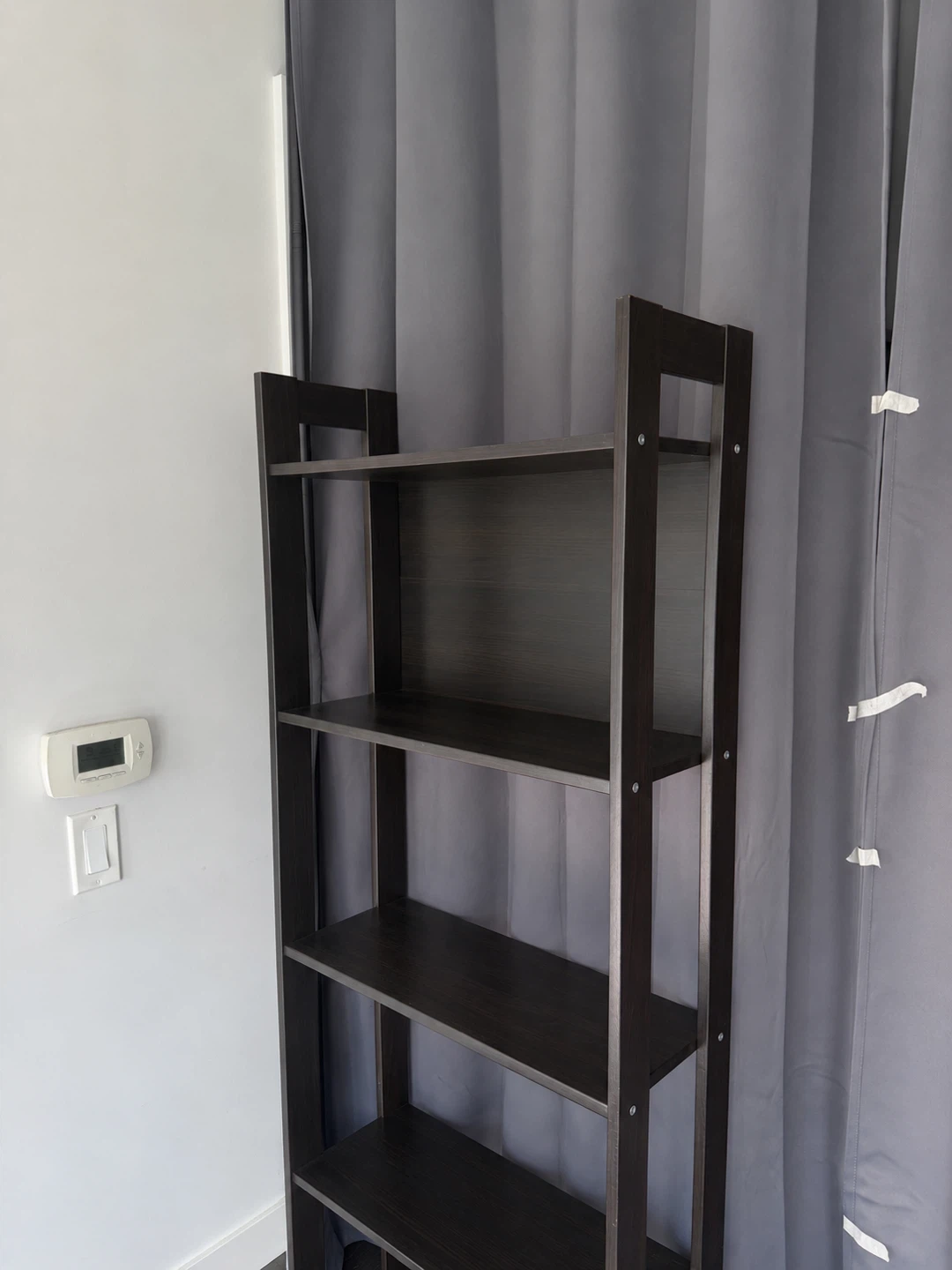 IKEA Dark Wood 5-Shelf Ladder Bookshelf