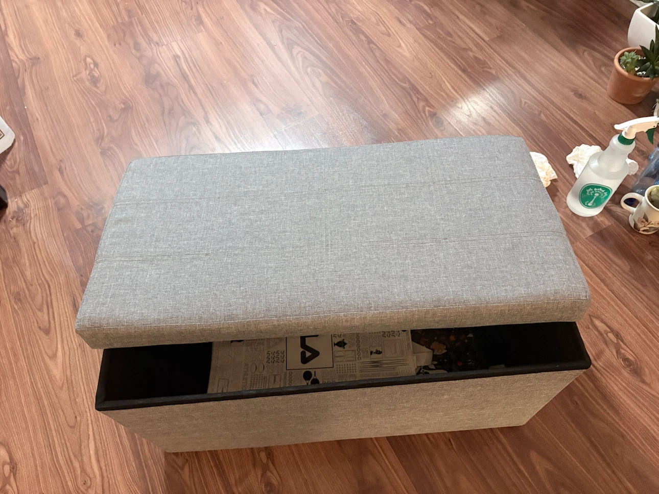 Grey Storage Ottoman Bench - photo 3