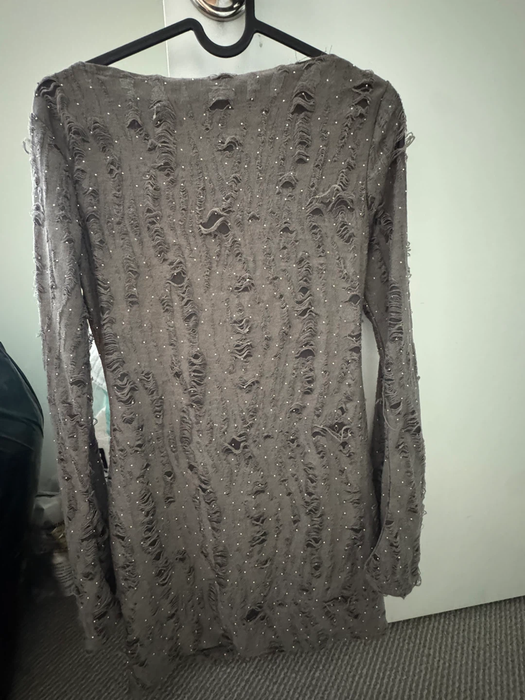 Missguided Distressed Mini Dress - Grey - photo 2
