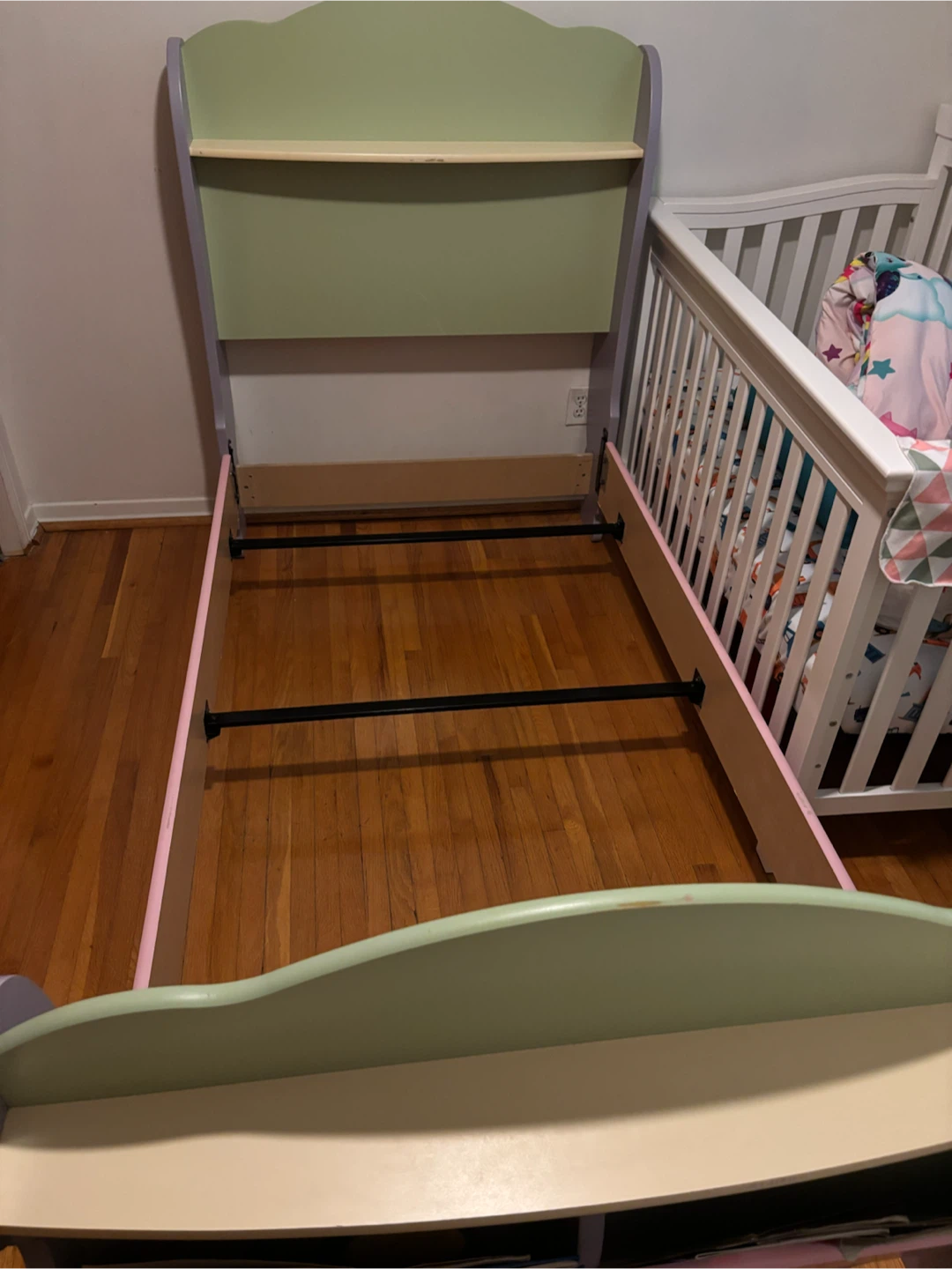 Kids Bed Frame with Headboard Shelf - photo 3