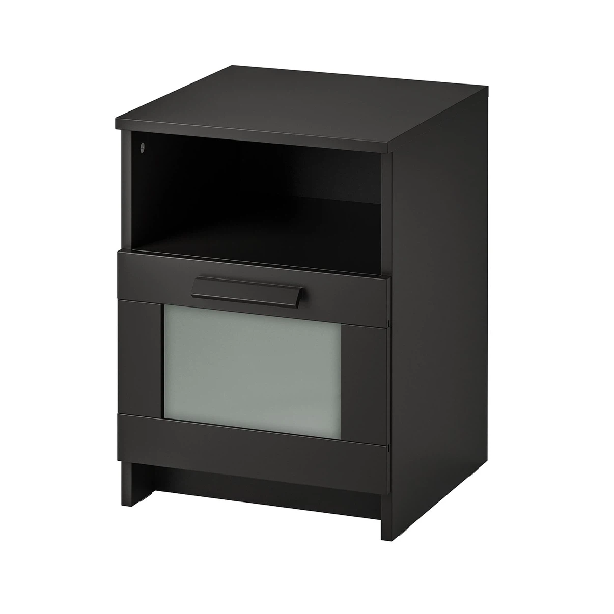 Black Nightstand with Drawer