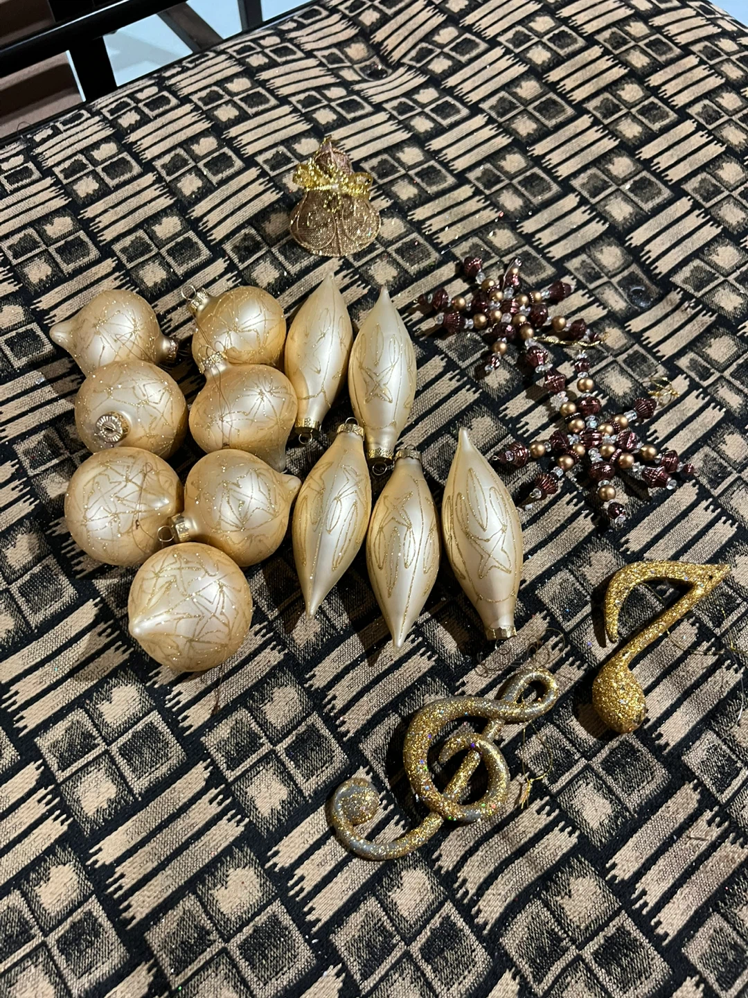 Gold Christmas ornaments
