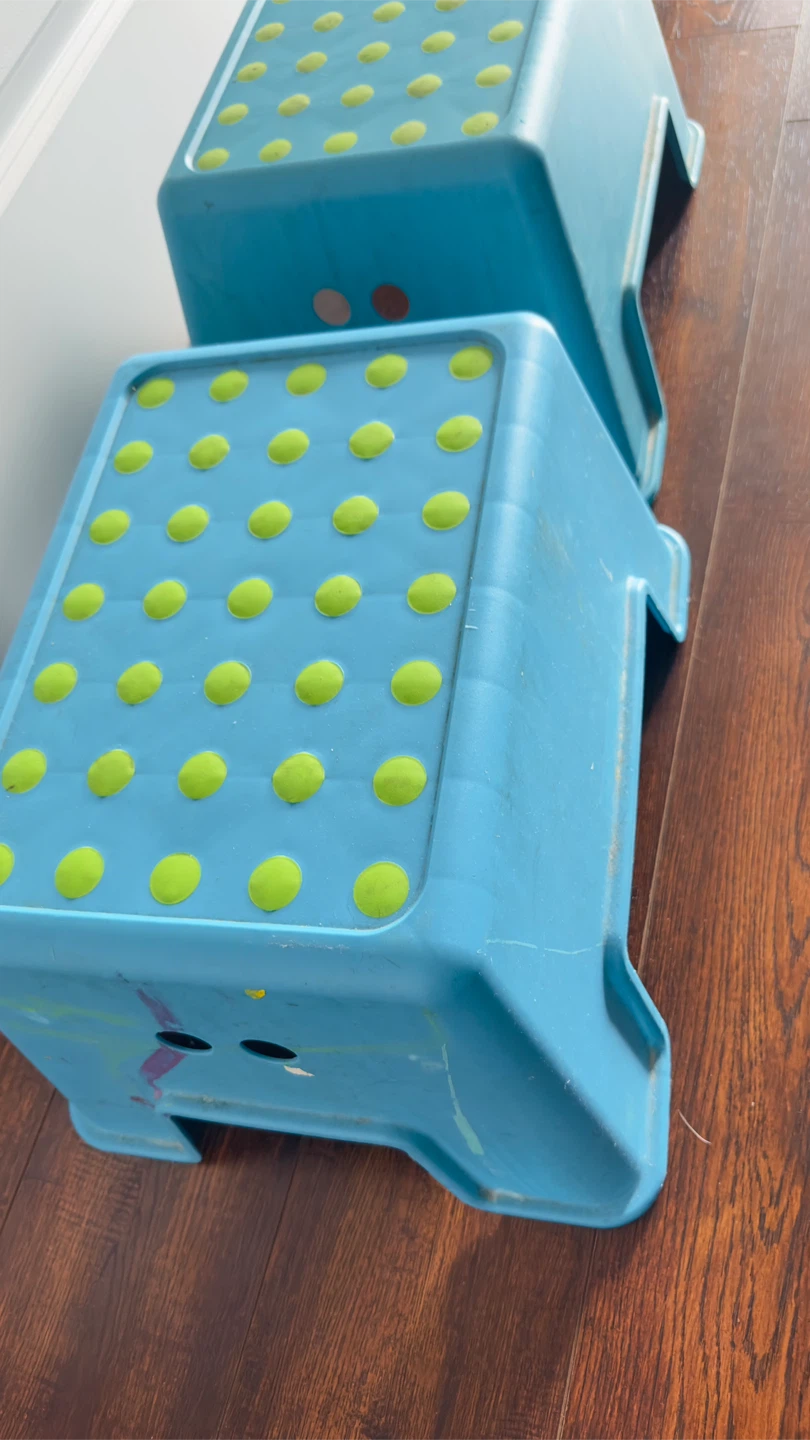 Blue Step Stool pair of 2