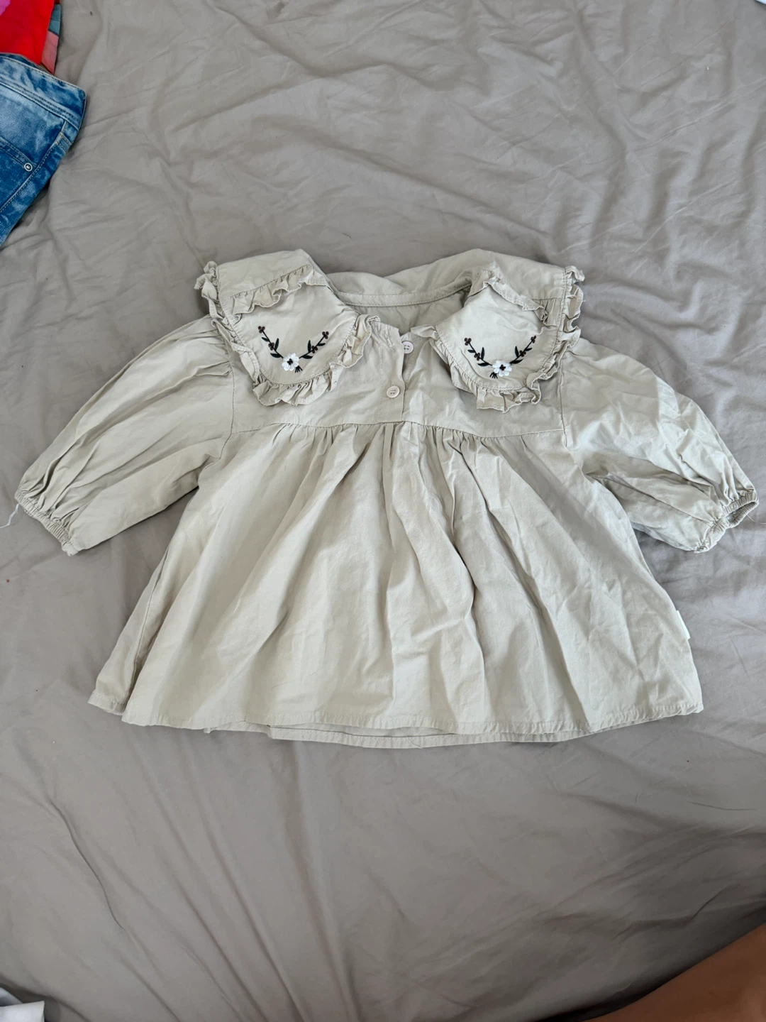 Baby Girls Dress with Ruffles and Embroidery - photo 2