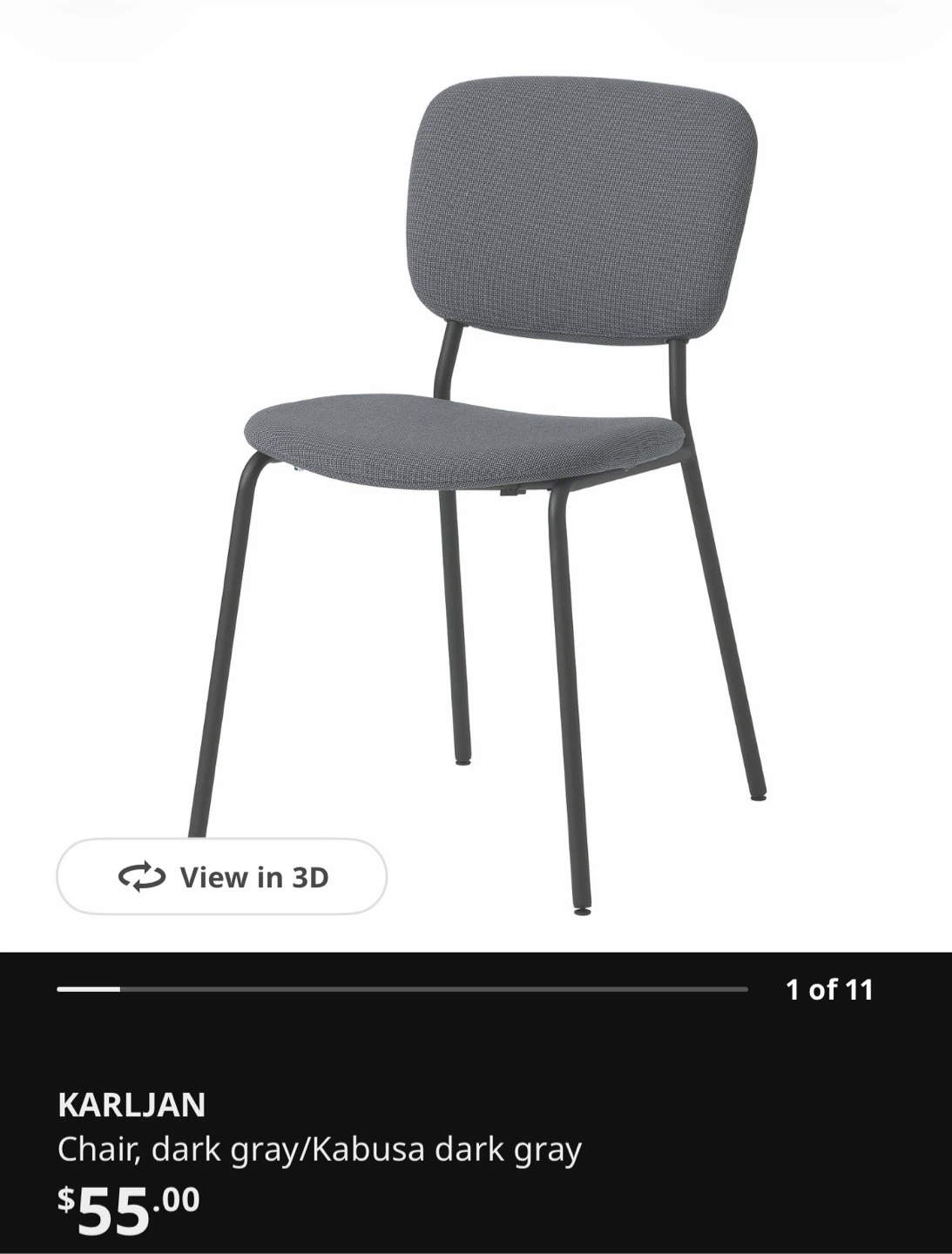 IKEA KARLJAN Chair, Dark Gray (set of 2) - photo 3