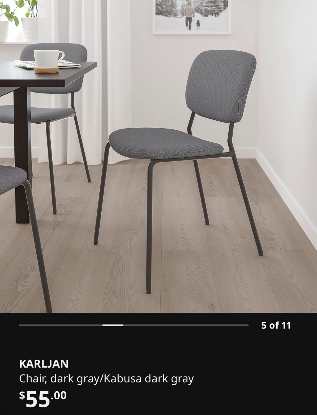 IKEA KARLJAN Chair, Dark Gray (set of 2) - photo 4