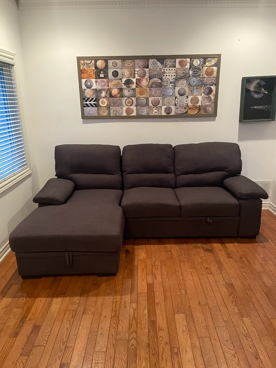 FREE DELIVERY. Dark Grey Sectional Sofa Bed with Storage