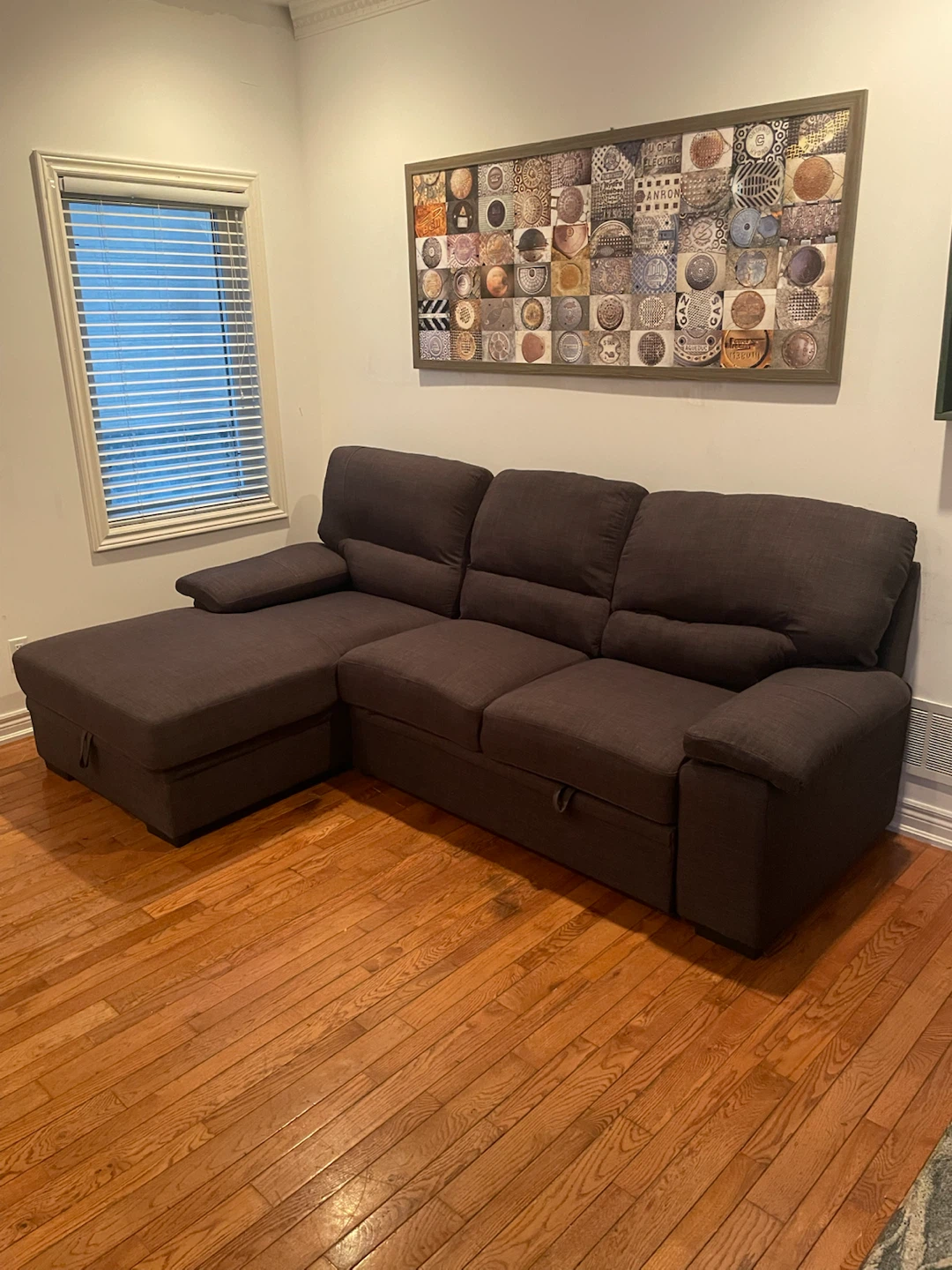 FREE DELIVERY. Dark Grey Sectional Sofa Bed with Storage - photo 2
