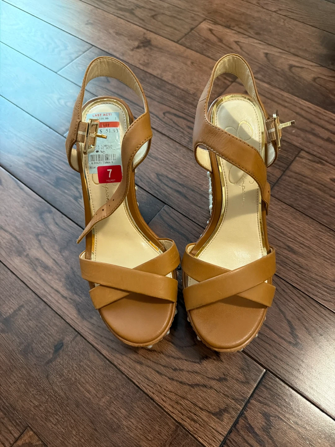 Jessica Simpson Tan Wedge Sandals - photo 2