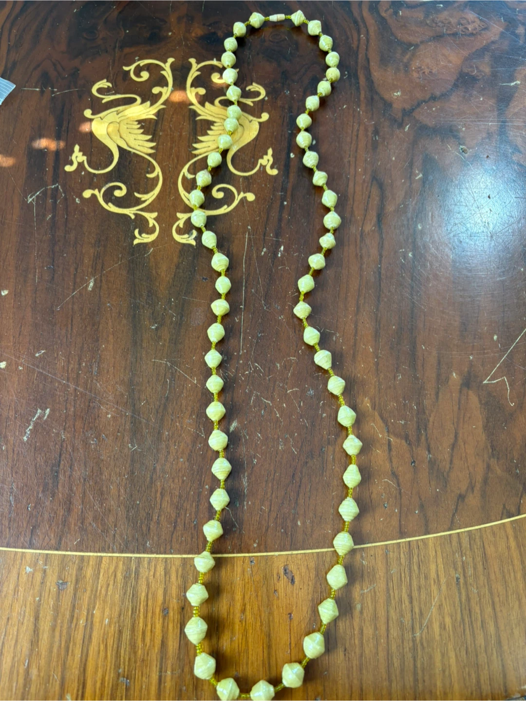 Vintage 1970’s Handmade Paper Bead Necklace