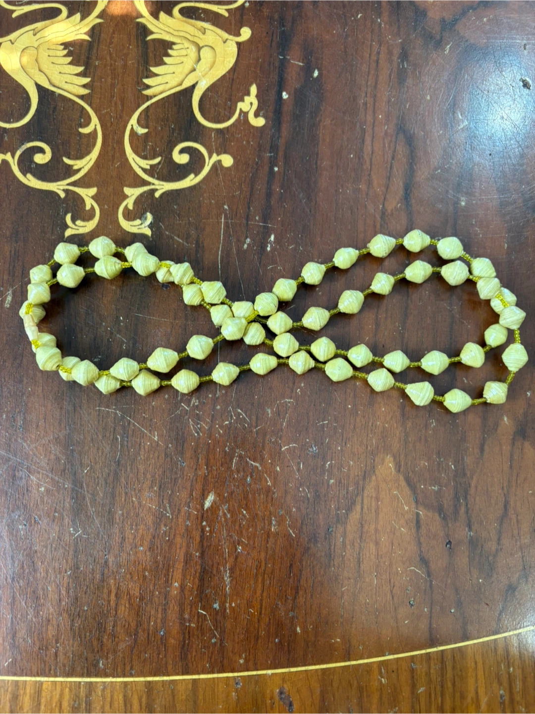 Vintage 1970’s Handmade Paper Bead Necklace - photo 2