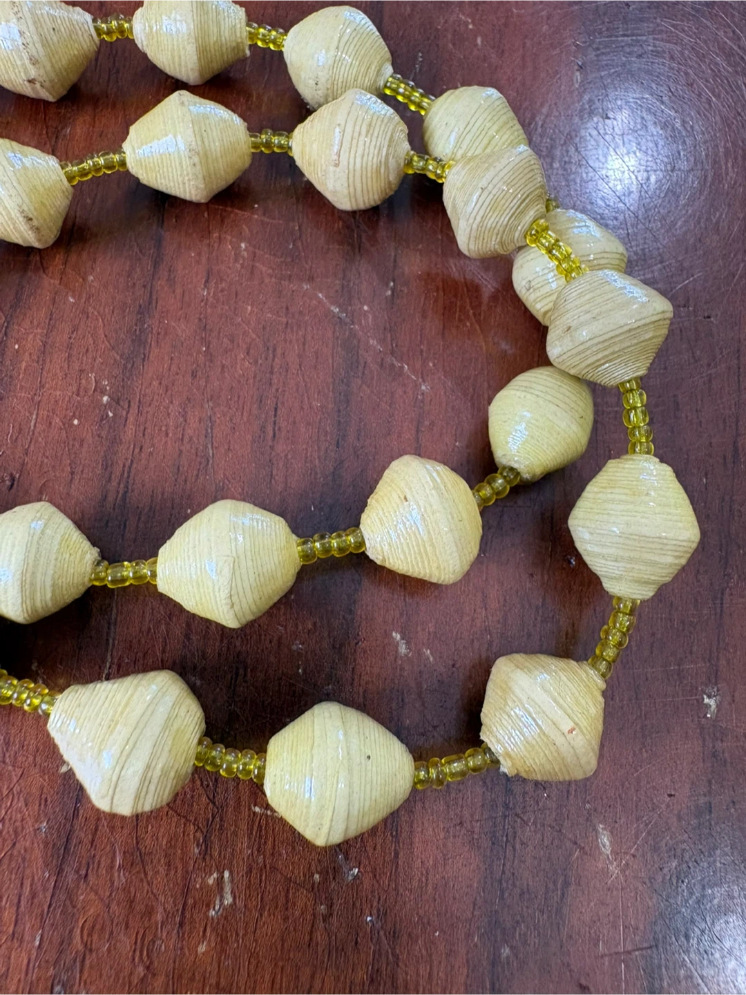 Vintage 1970’s Handmade Paper Bead Necklace - photo 3