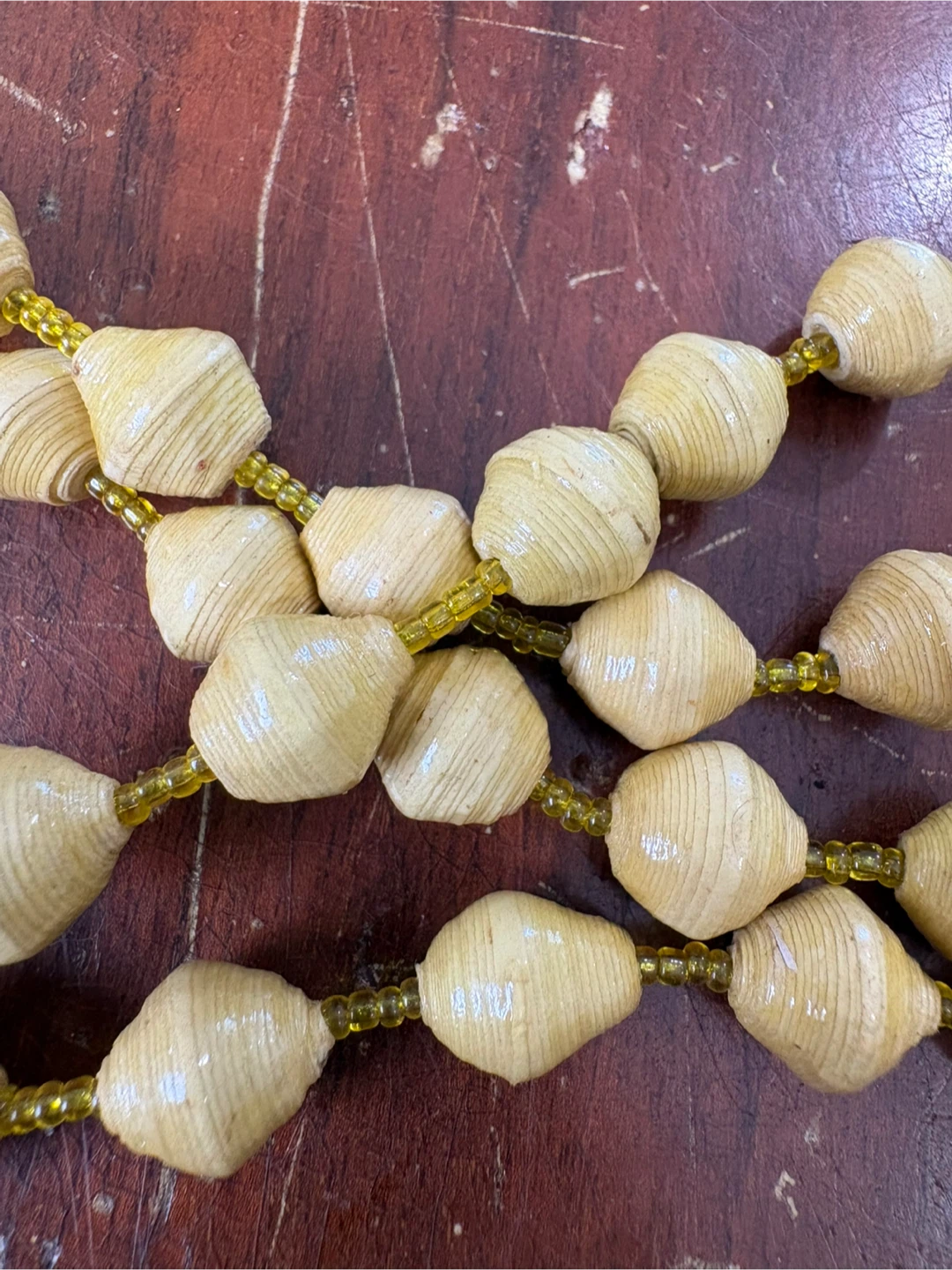 Vintage 1970’s Handmade Paper Bead Necklace - photo 4