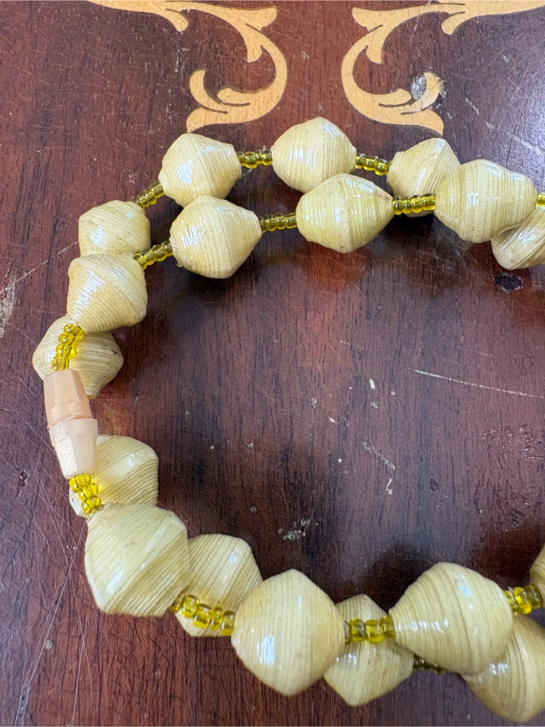 Vintage 1970’s Handmade Paper Bead Necklace - photo 5