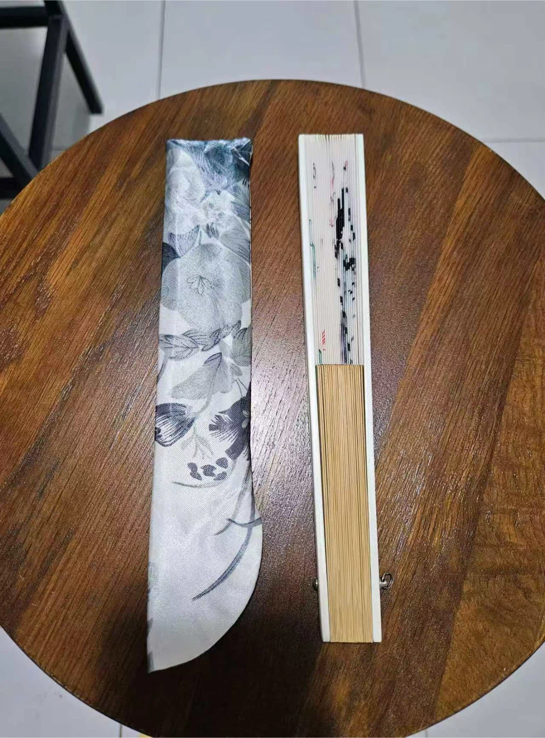 Folding Fan with Floral Design - NEED TO SELL EVERYTHING